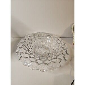 Fostoria American Clear Console Bowl Cubist Fruit Bowl 12” Pattern 2056 Vintage